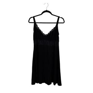 Cosabella Slip Dress Womens Large Allure Sleep Chemise Black Lace Trim